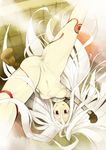  breasts deadman_wonderland gloves long_hair navel onija_tarou red_eyes shiro_(deadman_wonderland) spread_legs very_long_hair white_hair 