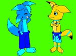 blue_eyes blue_fur canine couple duo fur male mammal marquis2007 nel_(characters) smile swift_(characters) wolf 