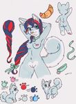  bow canine collar crescent cresenda cub dog equine female fur hair horse husky kissaotus light_blue_fur long_hair male mammal model_sheet multi-colored_hair neomi neomi_(character) nipple_piercing nipples pastry piercing ponytail ref_sheet roll young 