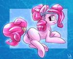  anus atryl blue_eyes crystal_pony_(mlp) cutie_mark equine female feral friendship_is_magic fur hair headband horse looking_at_viewer looking_back mammal my_little_pony pink_fur pink_hair pinkie_pie_(mlp) pony pussy solo tail_wrap 