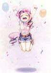  animal_ears bracelet commentary_request highres inuki_(aruurara) jewelry my_little_pony my_little_pony_friendship_is_magic personification pink_hair pinkie_pie shorts solo tail 
