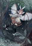  animal_ears bad_id bad_pixiv_id black_legwear claws dark dress dutch_angle emone04 feathers fingernails forest full_body leaf long_fingernails mary_janes mystia_lorelei nature night one_eye_closed outstretched_hand pink_hair red_eyes shoes short_dress short_hair solo thighhighs touhou wide_sleeves winged_shoes wings zettai_ryouiki 