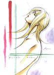  aya_brea blonde_hair blue_eyes concept_art long_hair nomura_tetsuya nude official_art parasite_eve sketch solo 