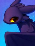  amber_eyes ambiguous_gender blue_background cute dragon falvie feral how_to_train_your_dragon looking_at_viewer night_fury plain_background portrait purple_body red_eyes scalie solo toothless wings 