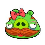  alpha_channel angry_birds animated bow female makeup moving mustache pig porcine snort snout 