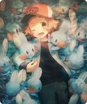  bad_id bad_pixiv_id baseball_cap blush brown_eyes brown_hair gen_3_pokemon hat jacket mudkip noe_yuuhi open_mouth partially_submerged pokemon pokemon_(creature) pokemon_(game) pokemon_bw short_hair smile too_many touya_(pokemon) water 