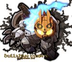  bat chibi dullahan gundam halloween holding_head jack-o'-lantern mecha no_humans parody ringed_eyes solo susagane turn_a_gundam turn_x 