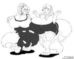  bare_feet big_breasts breasts canine chubby clothing deonwolf dog feline female hair huge_breasts hyper hyper_breasts long_hair mammal plain_background ponytail ralord thigh_thighs torn_clothing white_background wide_hips 