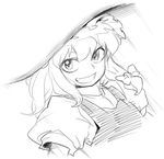  bad_id bad_pixiv_id face greyscale grin kirisame_marisa monochrome simple_background smile solo space_jin touhou white_background 