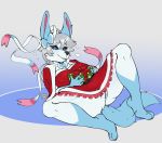  &lt;3 anthro avante92 blush canine christmas eeveelution female gift holidays looking_at_viewer mammal nintendo nipple_bulge pok&eacute;mon pok&eacute;mon_(species) pussy solo sylveon thick_thighs video_games 