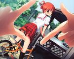  bicycle bike blush school_uniform schoolgirl seifuku serafuku 