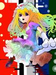  blonde_hair e.x.on elbow_gloves gloves hat long_hair purple_eyes solo touhou white_gloves yakumo_yukari 