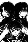  2girls ame_yamori azalie_cait_sith greyscale leticia_maccready lowres majutsushi_orphen monochrome multiple_girls orphen short_hair 