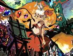  animal art_brush blonde_hair bunny canvas_(object) colorful easel flandre_scarlet hat mushroom one_side_up paint paintbrush painting solo surreal touhou tree umigarasu_(coolier) 