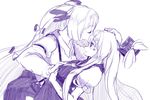  as fujiwara_no_mokou kamishirasawa_keine kiss monochrome multiple_girls purple touhou yuri 