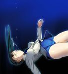  andou_shuuki asphyxiation bad_id bad_pixiv_id black_hair breasts closed_eyes drowning falling long_hair medium_breasts no_pants one-piece_swimsuit sakamoto_mio school_swimsuit solo strike_witches submerged swimsuit swimsuit_under_clothes tears underwater world_witches_series 