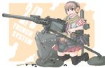  armband bad_id bad_pixiv_id browning_m2 copyright_request gun headphones heavy_machine_gun machine_gun military school_uniform sigama solo thighhighs weapon 