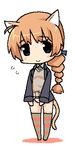  animal_ears artist_request bad_id bad_pixiv_id braid chibi long_hair lowres lynette_bishop single_braid smile solo strike_witches striped tail thighhighs world_witches_series 