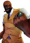  aki_ii bad_id bad_pixiv_id bald beard belt belt_buckle black_neckwear brown_belt buckle cigar clenched_hand collared_shirt dark_skin dark_skinned_male dress_shirt facial_hair foreshortening gem gem_request hands jewelry looking_at_viewer male_focus meme mouth_hold muscle necktie open_mouth original pants professor_badass ring shirt simple_background sleeves_rolled_up solo standing sunglasses teeth upper_body veins very_dark_skin vest white white_shirt wing_collar yellow_pants yellow_vest 