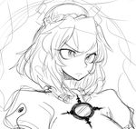  bad_id bad_pixiv_id face greyscale monochrome simple_background sketch solo space_jin touhou white_background yasaka_kanako 