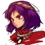  bad_id bad_pixiv_id face purple_hair red_eyes short_hair simple_background solo space_jin touhou upper_body white_background yasaka_kanako 