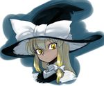  bad_id bad_pixiv_id blonde_hair face hat kirisame_marisa long_hair solo space_jin touhou upper_body witch_hat yellow_eyes 