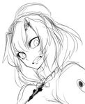  bad_id bad_pixiv_id face greyscale monochrome simple_background sketch solo space_jin touhou white_background yasaka_kanako 