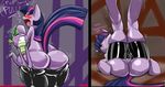  blush butt camel_toe chubby clothing dragon equine female friendship_is_magic fur hair horn horse legwear looking_at_viewer male mammal monkeyxflash my_little_pony one_eye_closed pony presenting presenting_hindquarters purple_fur pussy raised_tail scalie spike_(mlp) spikes strain tight_clothing tights twilight_sparkle_(mlp) two_tone_hair unicorn 