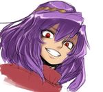  bad_id bad_pixiv_id face purple_hair red_eyes simple_background smile solo space_jin touhou white_background yasaka_kanako 