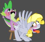  blush butt butt_grab cum cum_inside cutie_mark derpy_hooves_(mlp) dragon equine friendship_is_magic fucked_silly grey_fur horse lip_bite looking_up my_little_pony pegasus pony pussy_juice sex spike_(mlp) tongue tongue_out wing_boner wings 