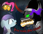  armor black_hair blue_eyes censored chain doucheclop english_text equine eyewear female friendship_is_magic goggles green_eyes grey_fur hair horn horse king_sombra_(mlp) male mist my_little_pony pink_fur pink_hair pinkie_pie_(mlp) pony purple_hair unicorn 