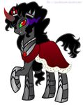  alpha_channel armor black_hair crossgender equine eye_mist female feral friendship_is_magic fur genderbent green_eyes grey_fur hair horn horse king_sombra_(mlp) mammal my_little_pony plain_background pony ponytail ponytsil red_eyes slit_pupils solo transparent_background unicorn 