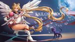  bishoujo_senshi_sailor_moon blonde_hair blue_eyes blue_sailor_collar boots brooch bug butterfly cat character_name choker doily elbow_gloves eternal_sailor_moon floating_hair gloves hair_ornament hairclip helios_(sailor_moon) high_heels highres insect jewelry kaleidomoon_scope knee_boots long_hair luna_(sailor_moon) pegasus_(sailor_moon) red_choker ribbon sailor_collar sailor_moon sailor_senshi_uniform shoes shoumura_(mix) signature squatting staff tsukino_usagi twintails very_long_hair white_footwear white_gloves wings 