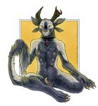  4_toes antlers barefoot charr claws collar digitigrade feline female flat_chested fur grey_fur guild_wars hindpaw horn looking_at_viewer mammal multi_nipple nipples nude pawpads paws pink_pawpads pussy shinigamigirl sitting solo toe_claws toes video_games yellow_eyes 