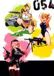  absurdres argo_atv armalite_ar-10 armpits arms_behind_head ball bangs black_gloves black_legwear blush breasts brown_eyes cleavage collarbone competition_swimsuit dog eyebrows_visible_through_hair fingerless_gloves glasses gloves golf_ball golf_cart golf_club gun handgun hat highres highschool_of_the_dead huge_filesize kneeling large_breasts luger_p08 maresato_alice marikawa_shizuka military military_uniform miyamoto_rei multiple_girls necktie one-piece_swimsuit one_eye_closed open_mouth panties pink_hair polo_shirt puppy rifle satou_shouji scan shoes short_sleeves skirt sneakers striped striped_panties swimsuit takagi_saya twintails underwear uniform vehicle_request visor_cap weapon zeke_(highschool_of_the_dead) 