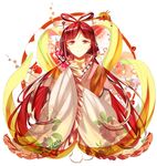  chinese_clothes floral_print hair_ornament hair_rings hair_stick lento_(water) long_hair magi_the_labyrinth_of_magic red_eyes red_hair ren_kougyoku smile solo 
