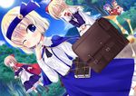  a_(aaaaaaaaaaw) alice_margatroid alice_margatroid_(pc-98) apron bag belt blonde_hair blue_eyes blue_hairband blush book bow cape capelet doll dress forest hair_bobbles hair_bow hair_ornament hair_ribbon hairband long_hair maid maid_headdress multiple_girls nature one_eye_closed ribbon shanghai_doll shinki short_hair side_ponytail silver_hair skirt smile suspenders sword touhou touhou_(pc-98) tree weapon yumeko 