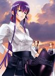  absurdres breasts busujima_saeko highres highschool_of_the_dead purple_hair satou_shouji 