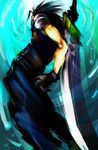  bad_id bad_pixiv_id black_hair buster_sword cretin final_fantasy final_fantasy_vii gloves huge_weapon male_focus muscle pauldrons solo spiked_hair sword weapon zack_fair 