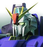  gundam mecha no_humans portrait raybar revision signature simple_background solo zeta_gundam zeta_gundam_(mobile_suit) 