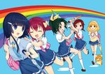  aoki_reika bag blonde_hair blue_background blue_eyes blue_hair blue_neckwear blue_umbrella candy_(smile_precure!) closed_umbrella green_eyes green_hair green_umbrella hairband hino_akane_(smile_precure!) hoshizora_miyuki kise_yayoi long_hair midorikawa_nao multiple_girls nanairogaoka_middle_school_uniform natsuhiko necktie orange_umbrella pink_eyes pink_hair pink_neckwear pop_(smile_precure!) precure rainbow red_eyes red_hair school_uniform short_hair skirt smile_precure! umbrella white_hairband yellow_eyes yellow_umbrella 