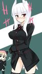  :x ? black_eyes black_panties blush breasts glasses gloves heidimarie_w_schnaufer heinrike_prinzessin_zu_sayn-wittgenstein hirschgeweih_antennas itamochi large_breasts long_hair looking_at_viewer military military_uniform no_pants noble_witches panties red_eyes solo thighhighs underwear uniform white_hair white_panties world_witches_series 