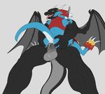  anal anal_penetration anthro balls biceps big_balls big_muscles big_penis black_dragon black_scales butt cowgirl_position cum cum_in_ass cum_inside cum_on_balls cum_on_penis cum_string digimon dragon duo erection eyes_closed flamedramon fold_wings gay grey_belly gripping holding horn leaking male muscles nude on_top open_mouth orgasm pecs penetration penis plain_background redrosid riding scales scalie sex size_difference spelunker_sal stand_and_carry_position standing straddling teeth thick_penis tongue tongue_out vein white_background wings 