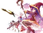  :d ahri animal_ears arrow ashe_(league_of_legends) bad_id bad_pixiv_id bag bare_shoulders blade bloomers blue_eyes boots bow_(weapon) brown_hair bunny_ears bunnysuit cape detached_sleeves dress ears_through_headwear elune_(artist) fox_ears fox_tail frilled_dress frills green_eyes hair_ornament handbag hat high_heels hood irelia joypyonn korean league_of_legends long_hair lulu_(league_of_legends) multiple_girls multiple_tails one_eye_closed open_mouth panties pantyhose pantyshot purple_hair riven_(league_of_legends) shoes short_hair silver_hair simple_background skirt smile sparkle staff tail thighhighs translated underwear weapon white_background witch_hat 