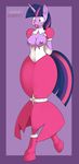  anthrofied armbinder ball_gag bdsm blush bondage boots bound breasts clothing dress equine female friendship_is_magic gag hair horn horse kloudmutt mammal multi-colored_hair my_little_pony nipples pony purple_eyes solo standing twilight_sparkle_(mlp) unicorn 