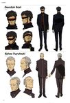  absurdres artist_request beard brown_hair evangelion:_3.0_you_can_(not)_redo facial_hair fuyutsuki_kouzou grey_hair highres ikari_gendou male_focus multiple_boys neon_genesis_evangelion official_art rebuild_of_evangelion scan spoilers sunglasses 