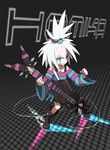  1girl blue_eyes guitar gym_leader homika_(pokemon) instrument nintendo pokemon pokemon_(game) pokemon_bw2 shirt smile striped striped_shirt topknot white_hair 