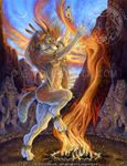  canine dancing female fire goldenwolf male mammal nude phoenix tribal were werewolf wolf 