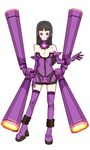  1girl black_hair bodysuit eito female galacta helmet long_hair marvel open_mouth purple_eyes 