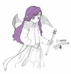  blush hand_in_pocket league_of_legends long_hair morgana no_background purple_hair raoorica staff very_long_hair weapon wings 
